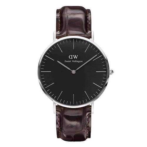 Image of rustfri stål Classic Black York quartz Herre ur fra Daniel Wellington